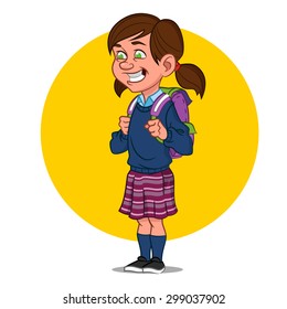school girl. Vector illustration.
