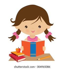 School girl vector illustration