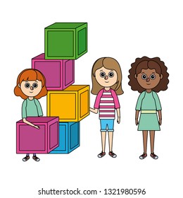 school girls cartoon