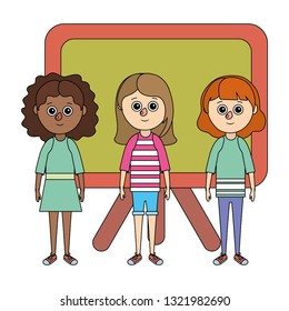 school girls cartoon