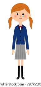School girls crying