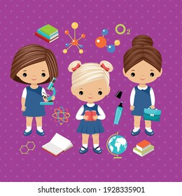 Escolares. Formación y educación. Educación de vectores 