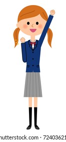 School girls who do victory poses