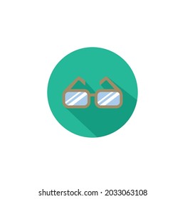 school glasses flat icon illustration