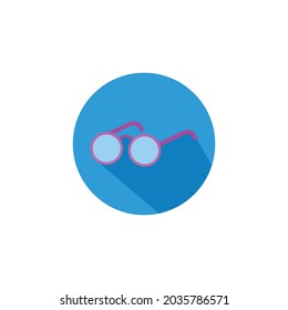 school glasses flat icon illustration