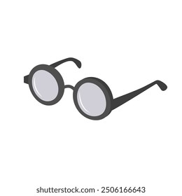 School glasses for study. Professor eyeglasses. Flat cartoon style.