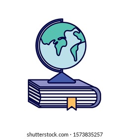 school globe book education learning online vector illustration