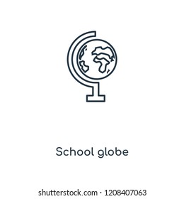 School globe concept line icon. Linear School globe concept outline symbol design. This simple element illustration can be used for web and mobile UI/UX.