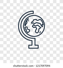 School globe concept vector linear icon isolated on transparent background, School globe concept transparency concept in outline style
