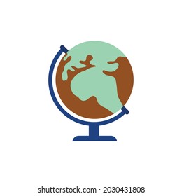 school globe fill icon illustration
