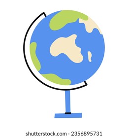 School globe. Flat vector illustration.