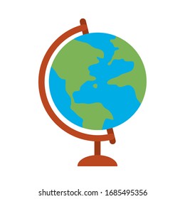 school globe geography map home education vector illustration flat style icon
