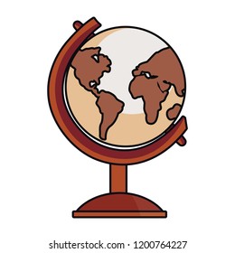 school globe geography on white background