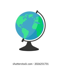 School globe icon. Classroom earth model.Geography learning tool isolated object on white background