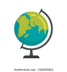 Icono del globo de la escuela. Ilustración plana del icono del vector del globo de la escuela aislado en el fondo blanco