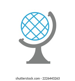School globe icon logo design template vector isolated illustration