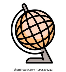 School globe icon. Outline school globe vector icon for web design isolated on white background