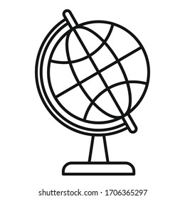 School globe icon. Outline school globe vector icon for web design isolated on white background