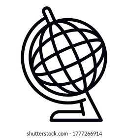 School globe icon. Outline school globe vector icon for web design isolated on white background