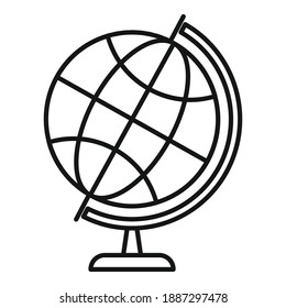 School globe icon. Outline school globe vector icon for web design isolated on white background