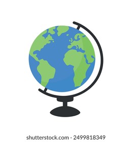 school globe icon, Planet Earth sign vector design element, globus map clipart