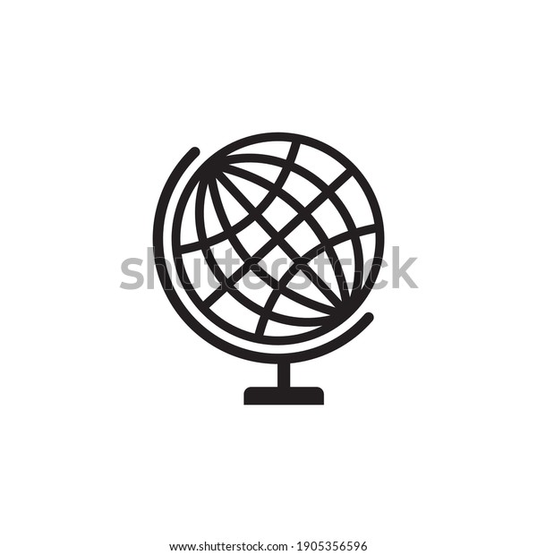 School Globe Icon Symbol Sign Vector Stock Vector (royalty Free 