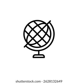 School globe icon vector. in line style design on white background. vector illustration