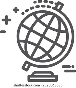 Symbol für die Schulkugelzeile. Geografie-Unterrichtssymbol