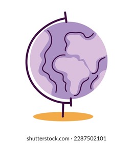 school globe map education icon isolated