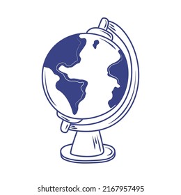 school globe map isolated icon