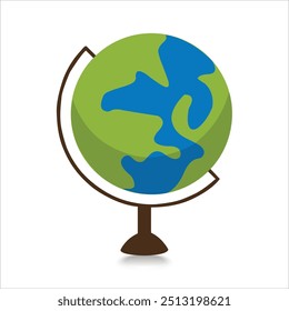 school globe, globe model, color illustration