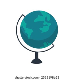 school globe, globe model, color illustration
