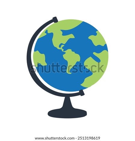 school globe, globe model, color illustration