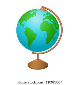 School globe on white background, vector