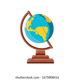 globo escolar sobre el diseño de ilustración vectorial de fondo blanco
