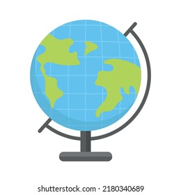 School globe, on white background, geography lesson - Vector illustration