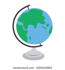 School globe. Globe of planet Earth icon. Vector illustration isolated on a white background.