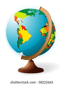 School Globe. Vector.