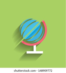 School globe vector flat design