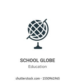 School globe vector icon on white background. Flat vector school globe icon symbol sign from modern education collection for mobile concept and web apps design.