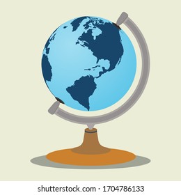 School globe vector illustration. Education concept