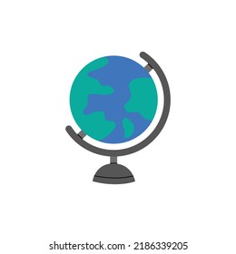 School globe. World map. Model of the planet earth. Children's subject for studying geography at school and at home. Back to school, college, education, study.
