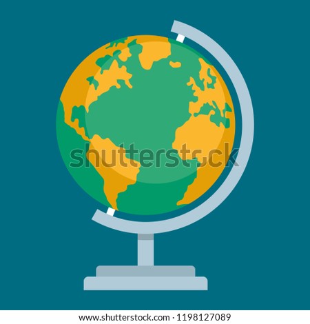 School globus icon. Flat illustration of school globus vector icon for web design