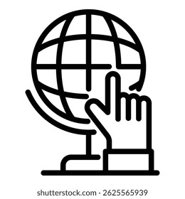 School globus icon. Outline school globus vector icon for web design isolated on white background