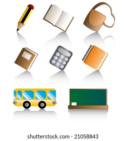 School glossy icons