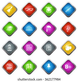 School glossy web icon set