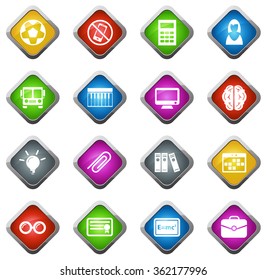 School glossy web icon set