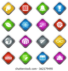 School glossy web icon set