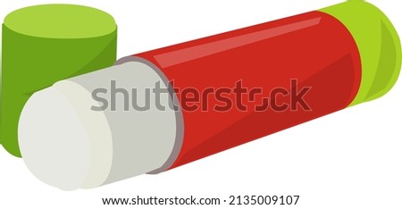 School glue stick, illustration, vector on a white background.