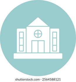 School Glyph Circle Vector Icon Design